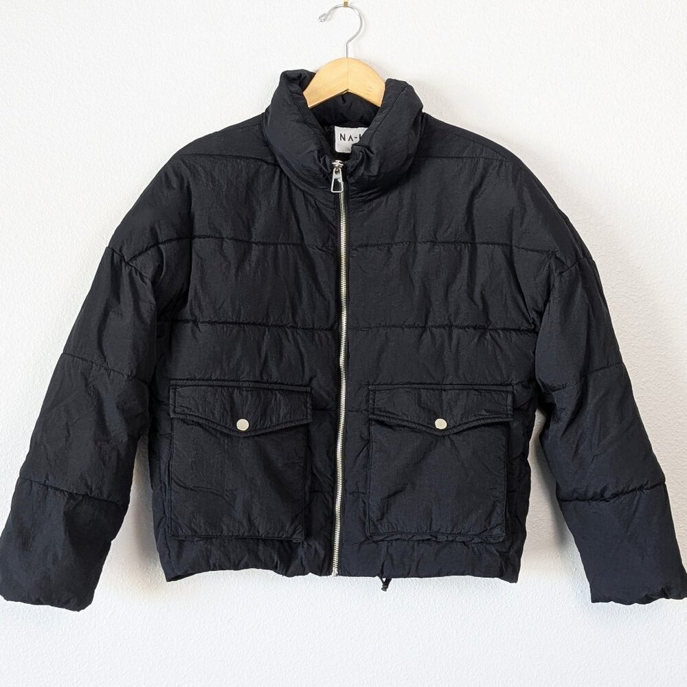 NA-KD Big Pocket Cropped Padded Puffer Jacket SZ XXS